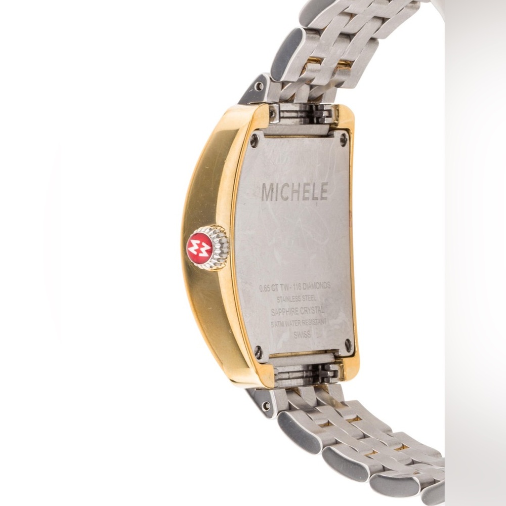 Michele Mini Urban .65 Carat Diamond Gold & Stainless Steel Watch needs battery - Picture 9 of 12